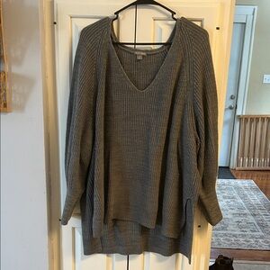 Falls Creek Charcoal V-Neck Women's Sweater